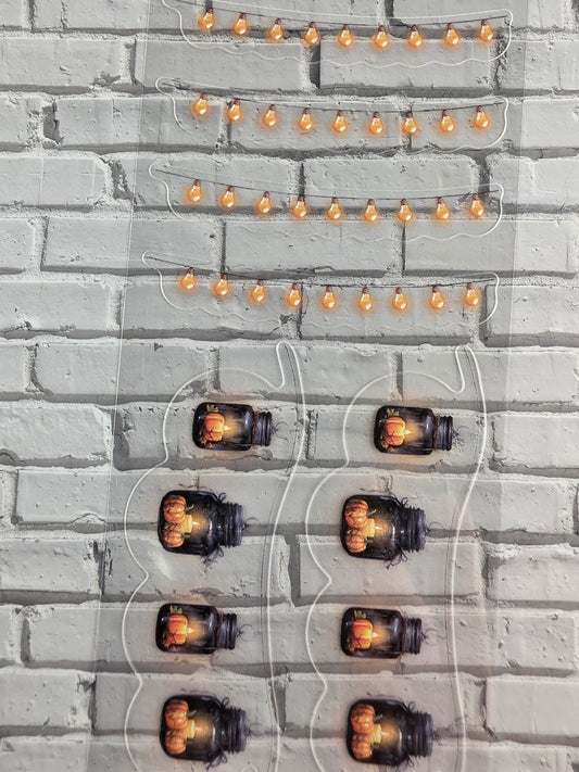 PET Tape clear PRE-CUT 3D Stickerband Halloween String Lights 7cm x 2,00m