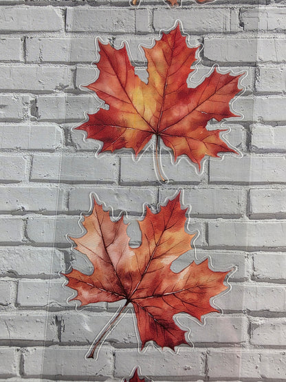 PET Tape clear PRE-CUT 3D Stickerband Autumn Leaves 7cm x 2,00m