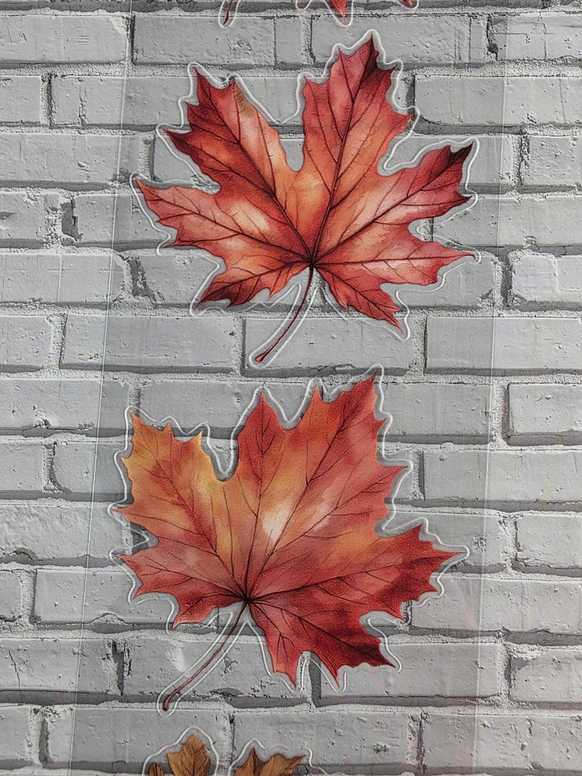 PET Tape clear PRE-CUT 3D Stickerband Autumn Leaves 7cm x 2,00m
