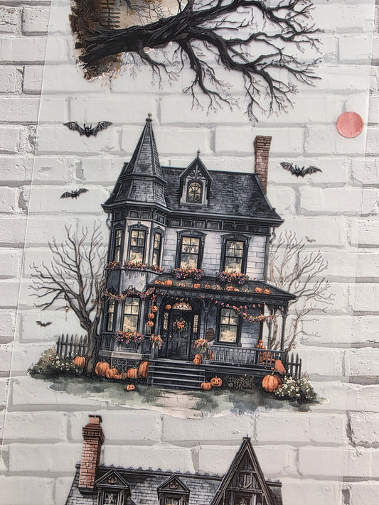 XL PET Tape matt 3D Stickerband Halloween Houses 12cm x 1,50m