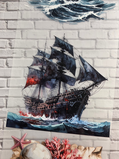 XL PET Tape matt 3D Stickerband Cursed by the sea 12cm x 1,50m