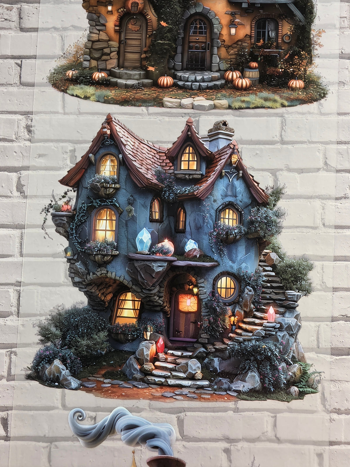 XL PET Tape matt 3D Stickerband Whimsical Houses 12cm x 1,50m