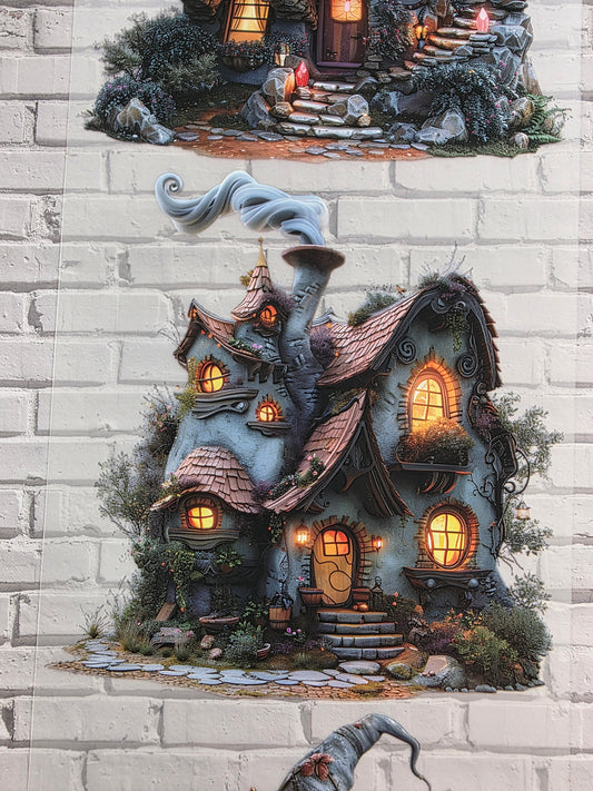 XL PET Tape matt 3D Stickerband Whimsical Houses 12cm x 1,50m