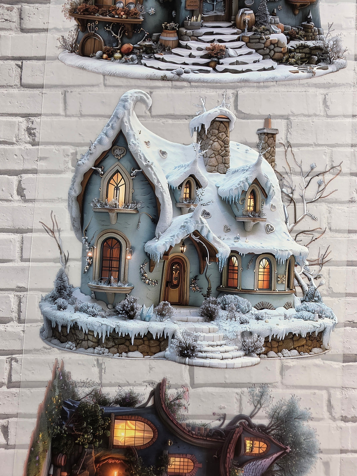 XL PET Tape matt 3D Stickerband Whimsical Houses 12cm x 1,50m