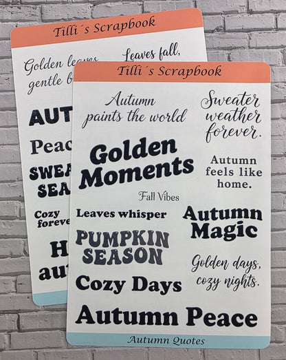 2er Set Sticker Sheet "Autumn Quotes"
