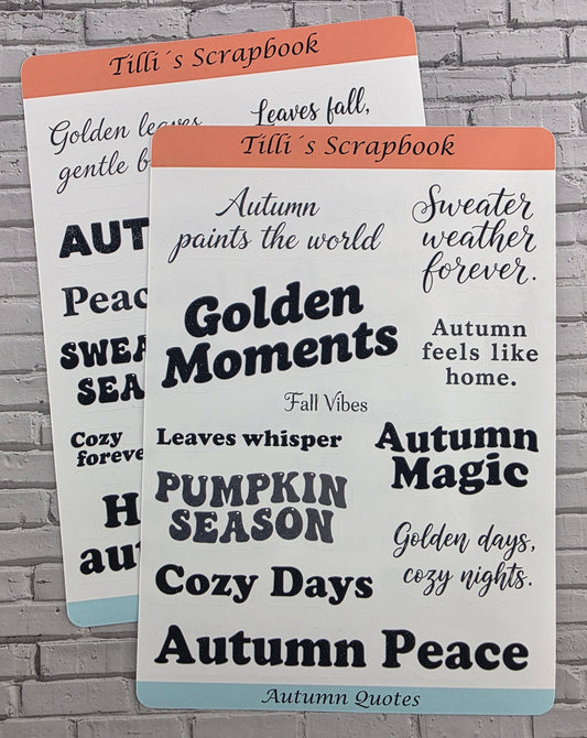 2er Set Sticker Sheet "Autumn Quotes"