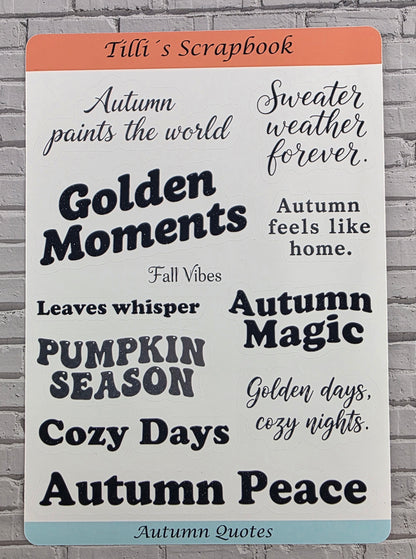 2er Set Sticker Sheet "Autumn Quotes"