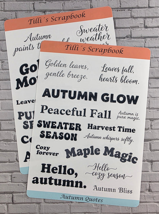 2er Set Sticker Sheet "Autumn Quotes"