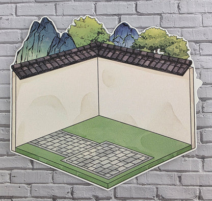3D Scene Sticker "Alter Innenhof" Deco DIY