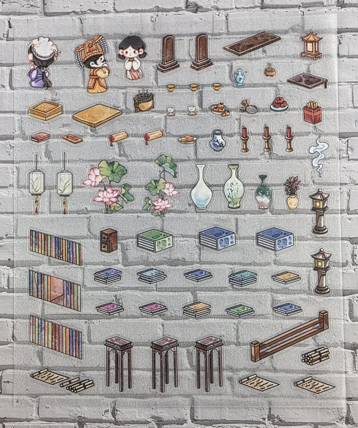 3D Scene Sticker "Alter Innenhof" Deco DIY