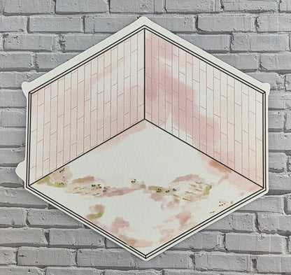 3D Scene Sticker "Alter Innenhof" Deco DIY