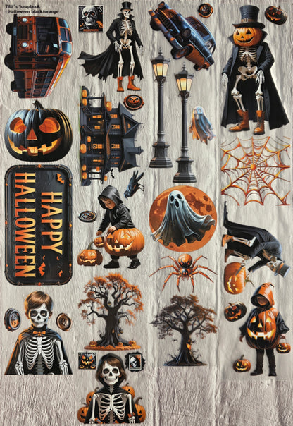 PET Tape Sticker Halloween orange/black 7cm x 1.50m
