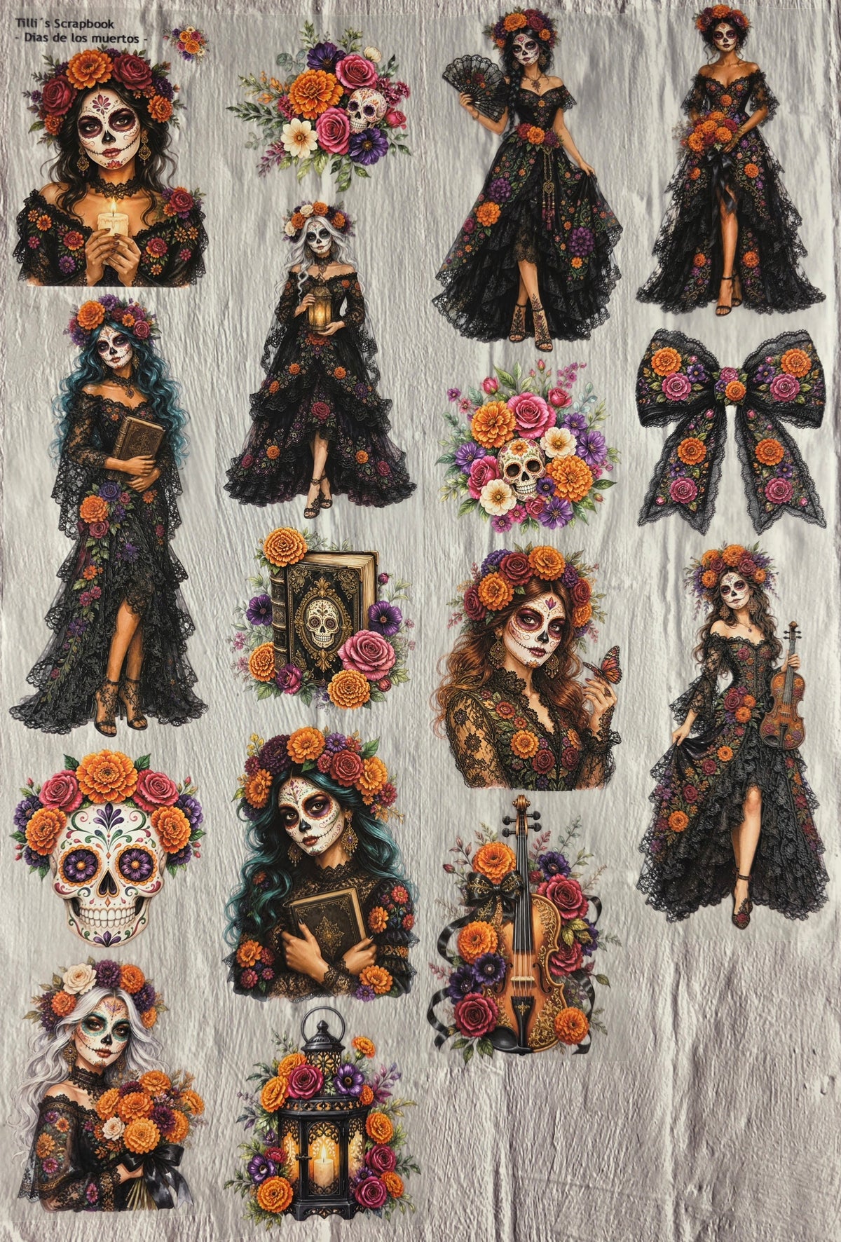 PET Tape matt 3D Stickerband Dias de los muertos 7cm x 1,50m