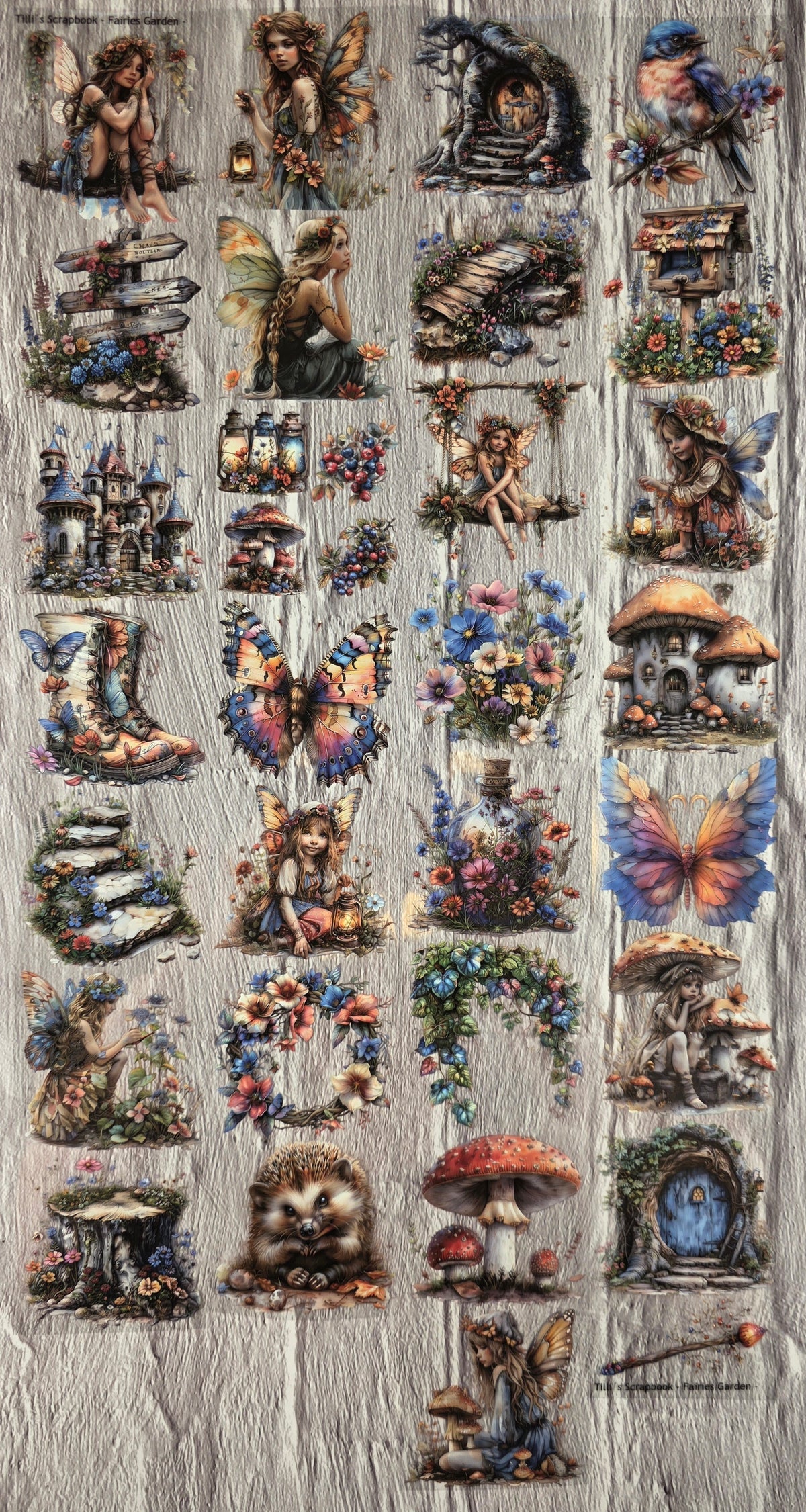 PET Tape clear 3D Stickerband Garden Fairies 7cm x 2,00m