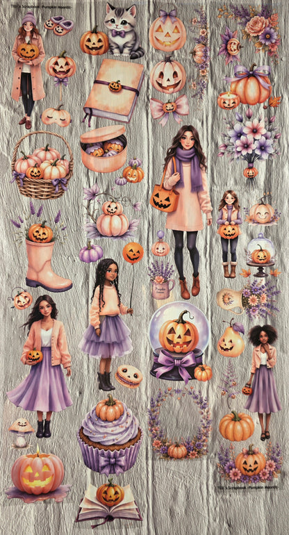 PET Tape clear 3D Stickerband Pumpkin Moonlit 7cm x 2,00m
