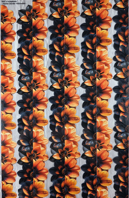 PET Tape matt 3D Stickerband Flower Border Halloween 7cm x 1,50m