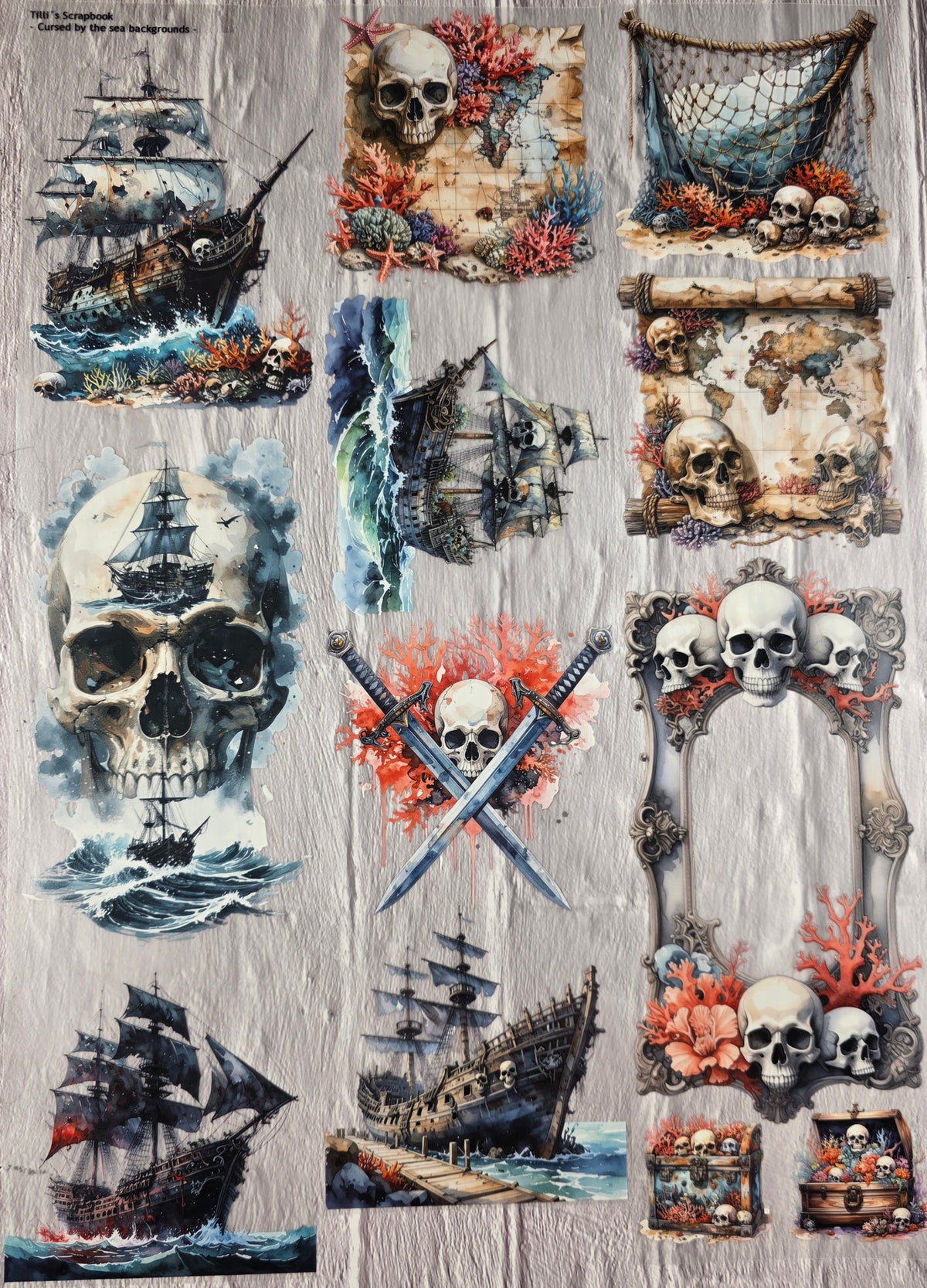 XL PET Tape matt 3D Stickerband Cursed by the sea 12cm x 1,50m