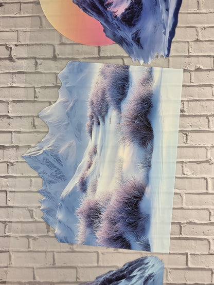 XL PET Tape matt 3D Stickerband Winter Mountains 12cm x 1,50m