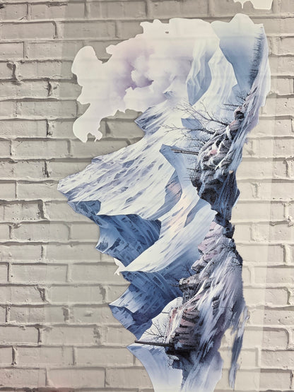 XL PET Tape matt 3D Stickerband Winter Mountains 12cm x 1,50m