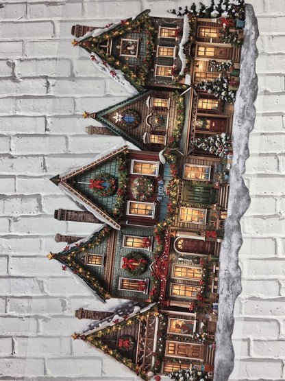 XL PET Tape matt 3D Stickerband Christmas Houses 12cm x 1,50m