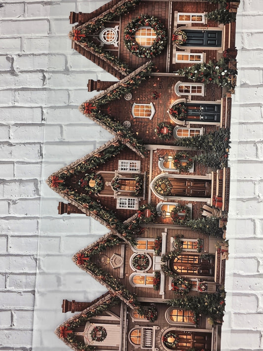 XL PET Tape matt 3D Stickerband Christmas Houses 12cm x 1,50m