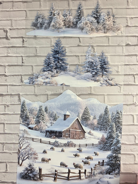 XL PET Tape matt 3D Stickerband Winter Landscape Elements 12cm x 1,50m