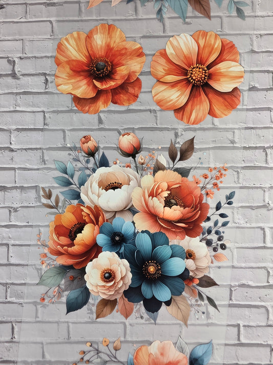 XL PET Tape matt 3D Stickerband Tilli´s Birthday Flowers 12cm x 1,50m