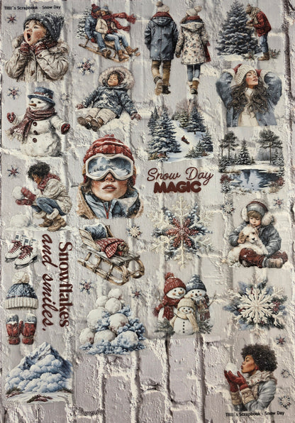 PET Tape matt 3D Stickerband Snow Day 7cm x 1,50m