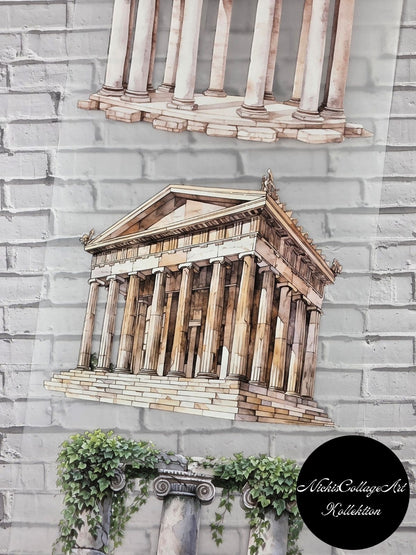 PET Tape XL 3D Stickerband NickisCollageArt Greek Temples 12cm x 1,50m