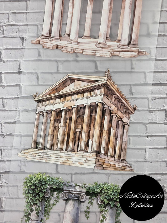 PET Tape XL 3D Stickerband NickisCollageArt Greek Temples 12cm x 1,50m