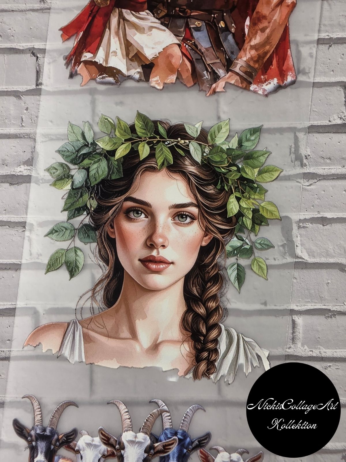 PET Tape 3D Stickerband NickisCollageArt Greek figures 7cm x 1,50m