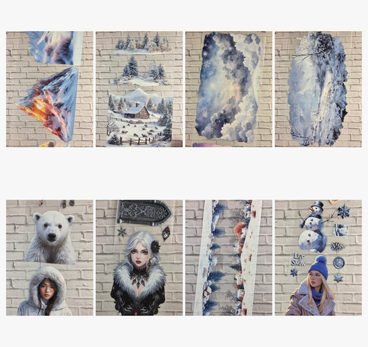 8er Set PET Tape WINTER 3D Stickerbänder Bundle