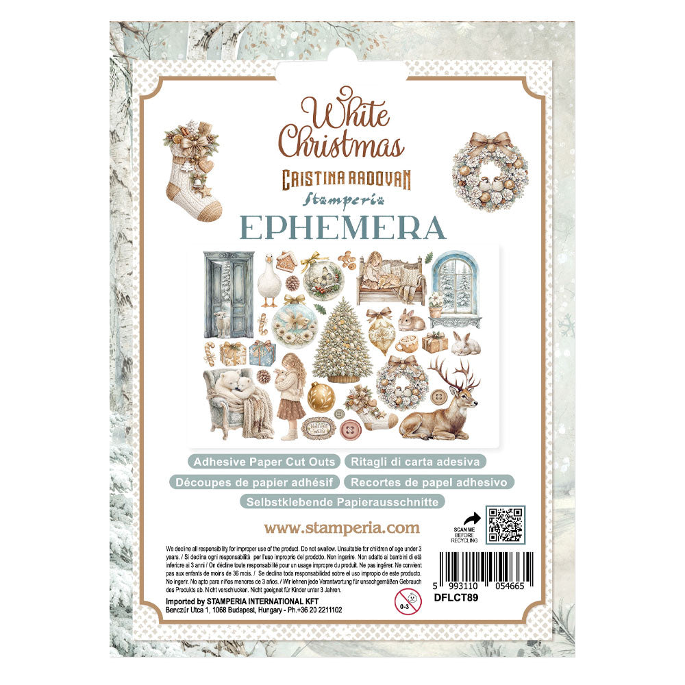 Stamperia Ephemera - White Christmas - selbstklebende Papierauschnitte