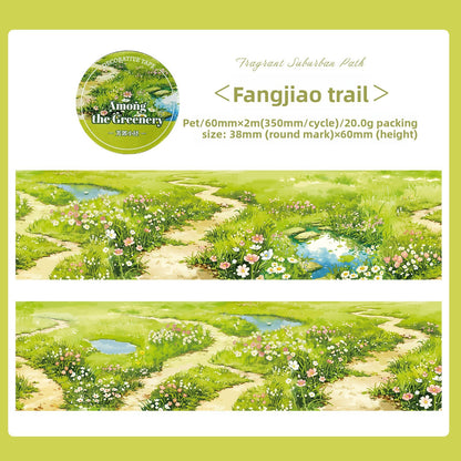 Dekoratives Washi Tape "Among the Greenery" Gras Landschaft