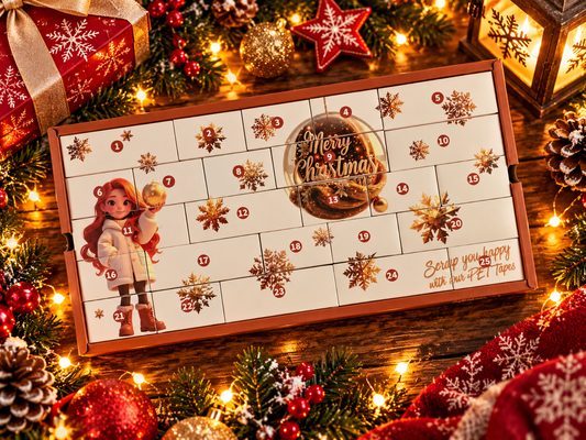 Adventskalender / Weihnachtskalender mit 25 PET Tape Stickerbändern