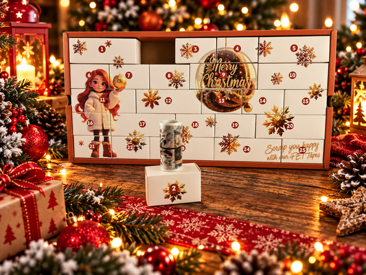 Adventskalender / Weihnachtskalender mit 25 PET Tape Stickerbändern