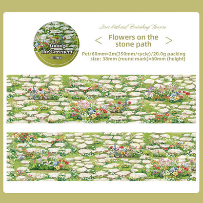 Dekoratives Washi Tape "Among the Greenery" Gras Landschaft