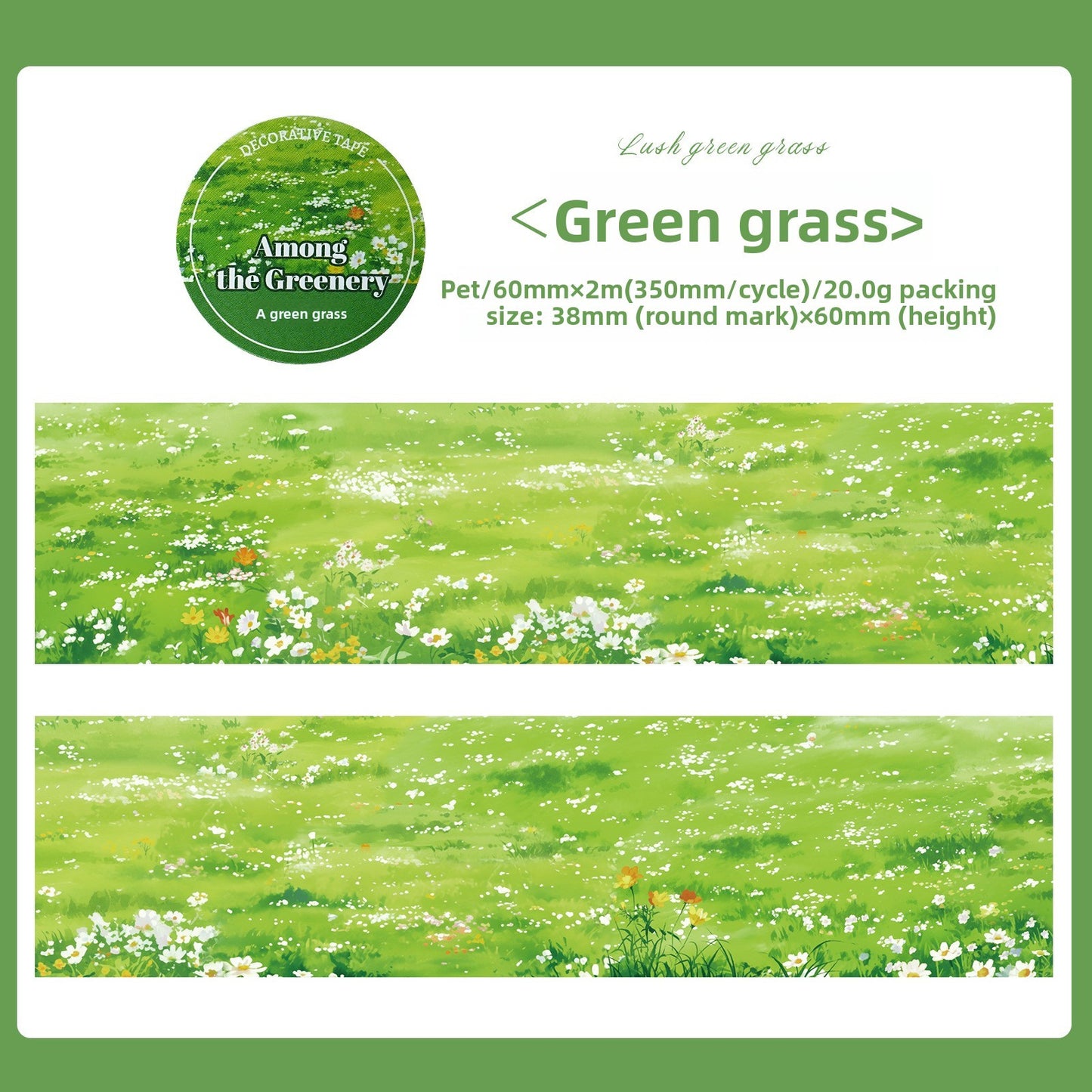 Dekoratives Washi Tape "Among the Greenery" Gras Landschaft