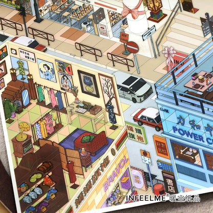 3D Scene Sticker "Port City" Deco DIY