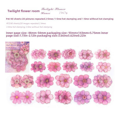 40 Stück Sticker Pack "Blüten / Blossom" Aufkleber