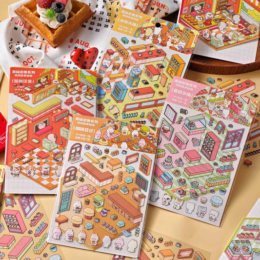 3D Scene Sticker "Köstliche Straßenwinkel" Deco DIY