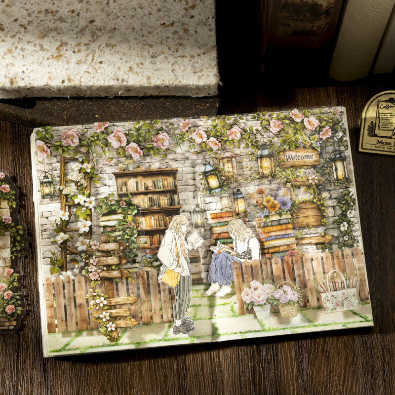 20 Stück Sticker Pack "Full Garden of Books" Aufkleber
