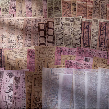 30 Stück Vintage Papier "Fragments" 10 x 14 cm - Paper Pack - Scrapbooking Zubehör -