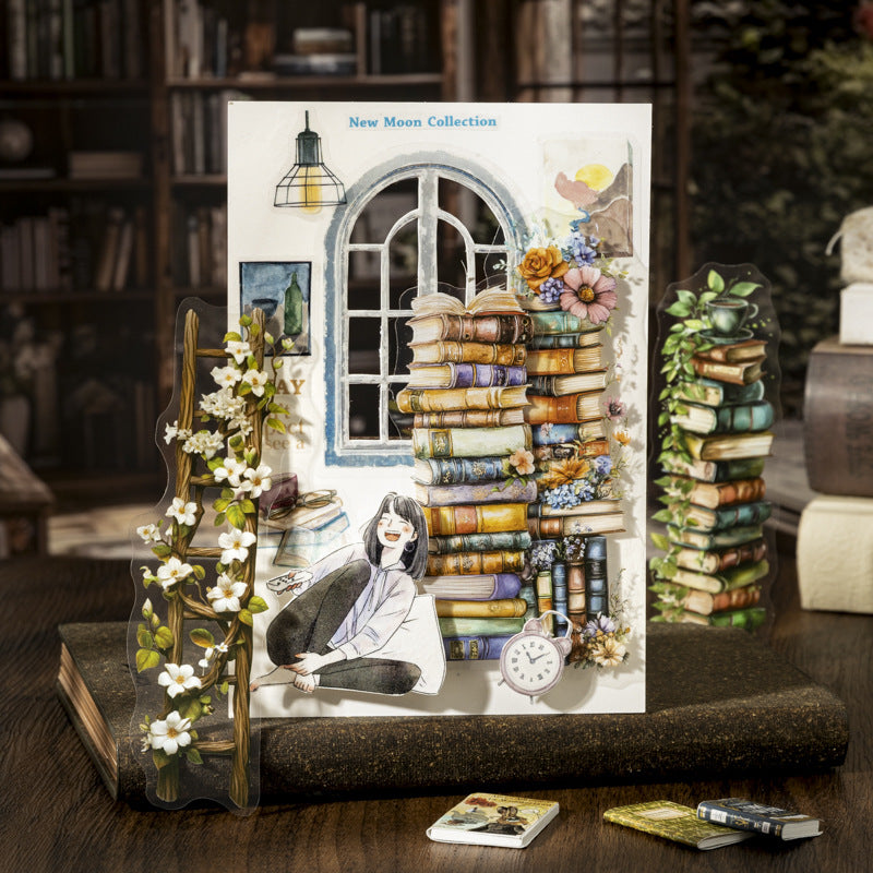 20 Stück Sticker Pack "Full Garden of Books" Aufkleber
