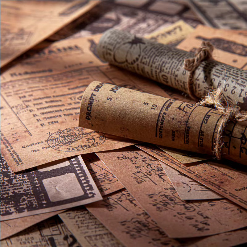 30 Stück Vintage Papier "Fragments" 10 x 14 cm - Paper Pack - Scrapbooking Zubehör -