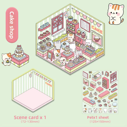 3D Scene Sticker "Köstliche Straßenwinkel" Deco DIY