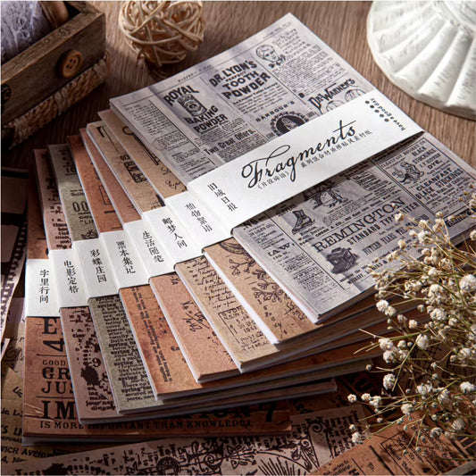 30 Stück Vintage Papier "Fragments" 10 x 14 cm - Paper Pack - Scrapbooking Zubehör -