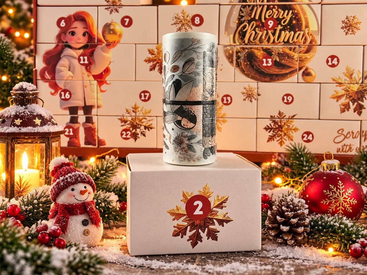 Adventskalender / Weihnachtskalender mit 25 PET Tape Stickerbändern