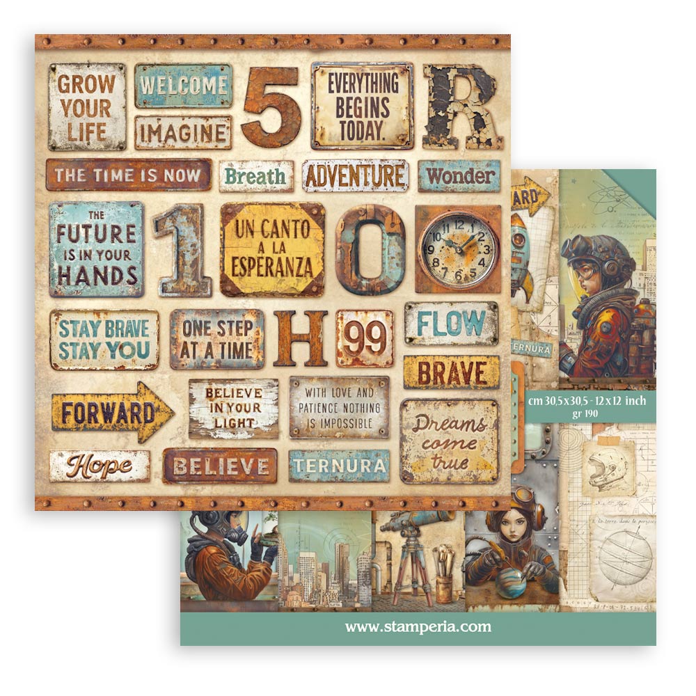Stamperia Scrapbooking Block - A New Beginning - 30,5x30,5cm 10 Blatt Paper Pad