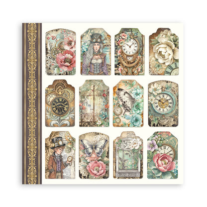 Stamperia Scrapbooking Block - Gardens of time - 30,5x30,5cm 10 Blatt Paper Pad